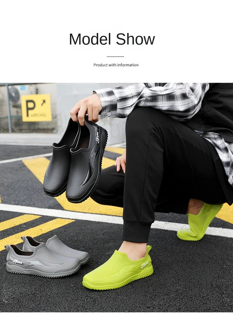Menanti Slip and Waterproof Shoeskitchen Work Shoes,men's Labor Protection Shoes,rain Shoes,versatile for Wearing on The Outside
