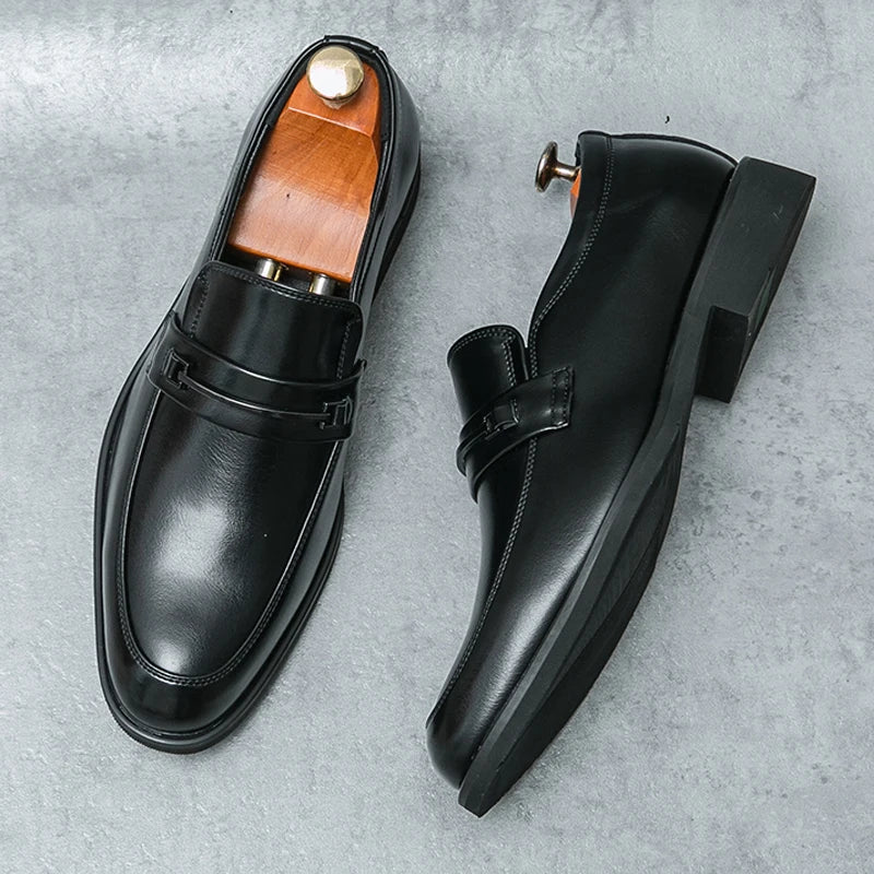 Men 2025 Fashion Loafers Shoes  New Comfy Mens Soft Sole Leather High Quality Style Men Business Thick Bottom Oxford Work Shoes