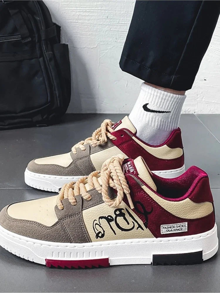 Fashion Designer Shoes Men Casual Platform Sneakes Lace Up Trainers Student Sneakes Mens Vulcanized Shoes Zapatillas Hombre