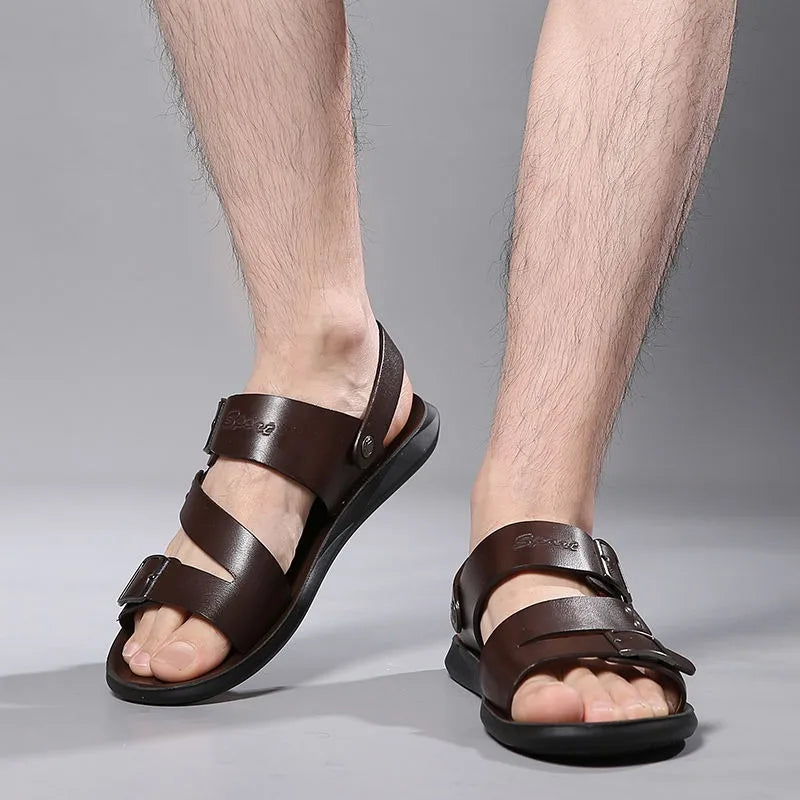 Summer Comfortable Men's Sandals 2025 Fashion Slippers Beach for Male Leather Shoes Open Toe Casual Mens Sandals zapatos hombre