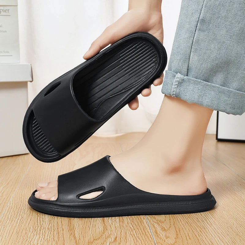 Women Men Sliders Cloud Slippers Non-Slip EVA Slippers Flip Flops with 1.6 inch Soft Thick Sole for Shower Bathroom Pool Beach