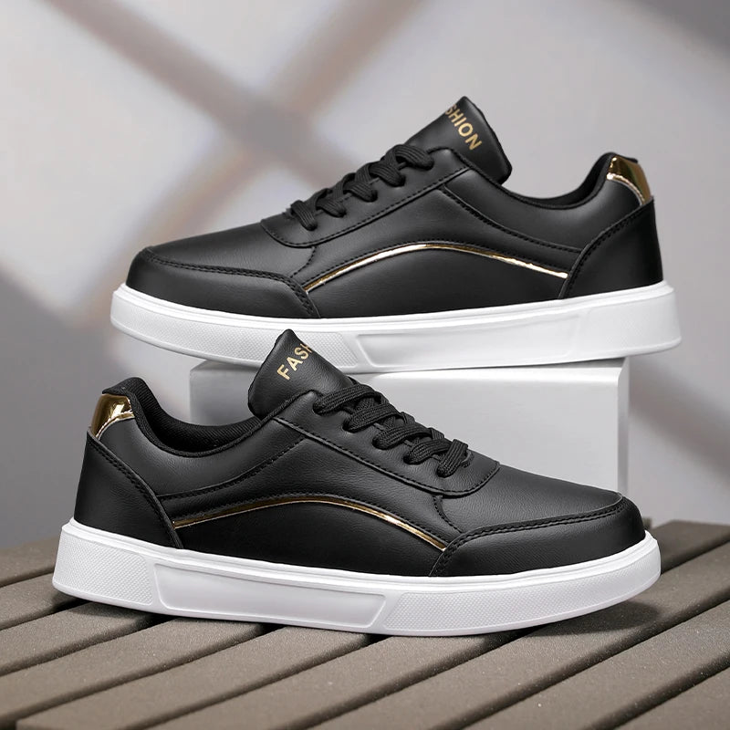 Sneakers Man Flat High-quality Casual Sports Leather Comfortable Walking Shoes Luxury Design Leopard Print Skate Shoes for Men