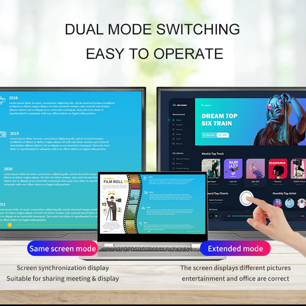 14inch Portable Monitor Ultra-thin 1200P IPS USB-C HDMI External Second Screen for Laptop PC Cell Phone Switch Xbox PS4/5 Xbox
