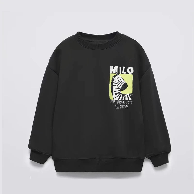 Kids Fashion Casual Costume Round Neck Tops Outer Wear Boys Baby Lovely Simple Versatile Hoodies 2025 New Spring Autumn Clothes