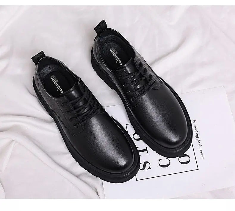 Leather Casual Round Toe Social Shoe Male Black Men's Formal Shoes Business Cheap Clearance Liquidation Clothing 2025 Trend 39