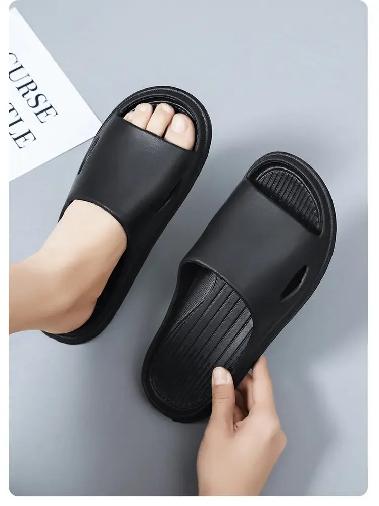 Women Men Sliders Cloud Slippers Non-Slip EVA Slippers Flip Flops with 1.6 inch Soft Thick Sole for Shower Bathroom Pool Beach