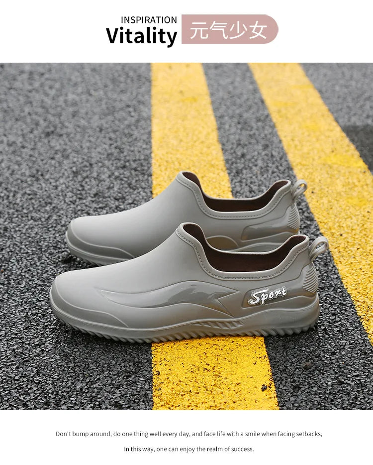 Menanti Slip and Waterproof Shoeskitchen Work Shoes,men's Labor Protection Shoes,rain Shoes,versatile for Wearing on The Outside