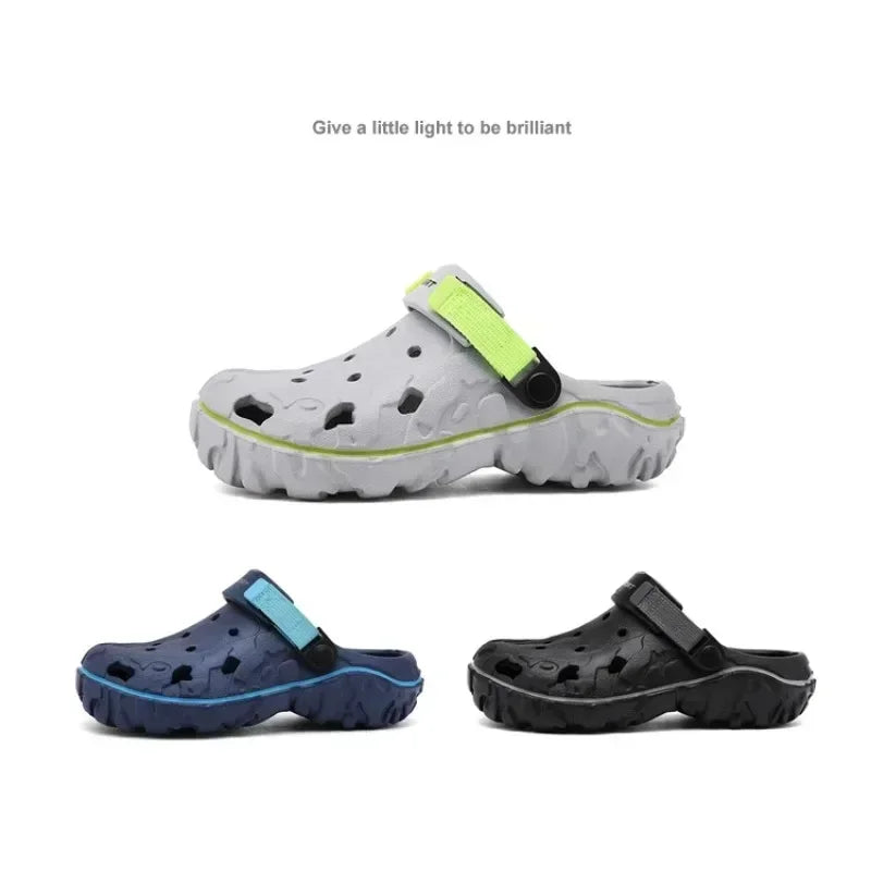Big Size 47 Summer Men Slippers Fashion Outdoor Garden Clogs Men Hole Shoes Casual Shoes Water Shoes Comfort Home Soft Slippers