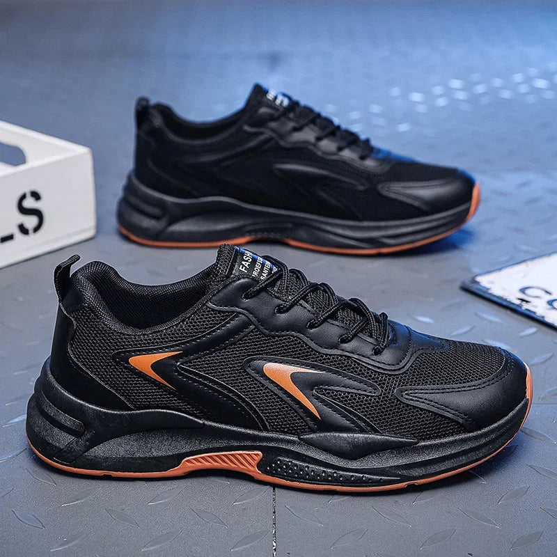 Summer Mesh Sneakers Men's Comfortable Breathable Platform Shoes 2023 Trendy Tennis Shoes Korean Version All-match Casual Shoes