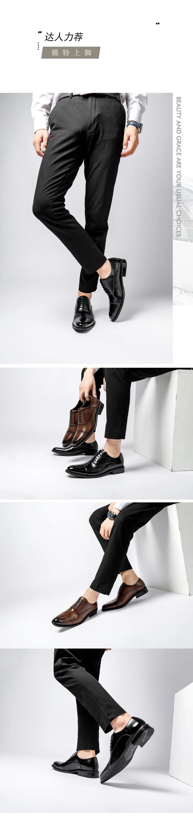 Man Genuine Leather Shoes Rubber Sole Man Business Office Male Dress Leather Wedding Party Shoes Plus 48 Men Italian Shoe