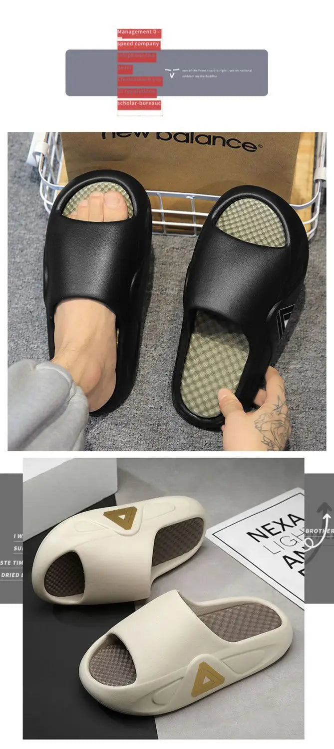 Summer Thick Sole Slippers Men Women EVA Soft Bottom Indoor Home Slides Sandals Light Beach Shoes Male Slippers Flip Flops