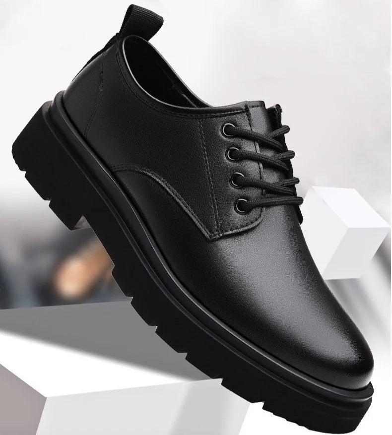 Leather Casual Round Toe Social Shoe Male Black Men's Formal Shoes Business Cheap Clearance Liquidation Clothing 2025 Trend 39