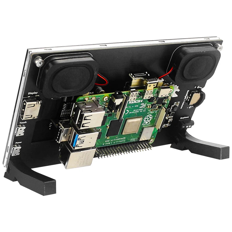 7 Inch Portable Display IPS LCD Capacitive Touch Screen 1024x600 Monitor Optional Speakers for Raspberry Pi 5 4B 3B+ Laptop PC
