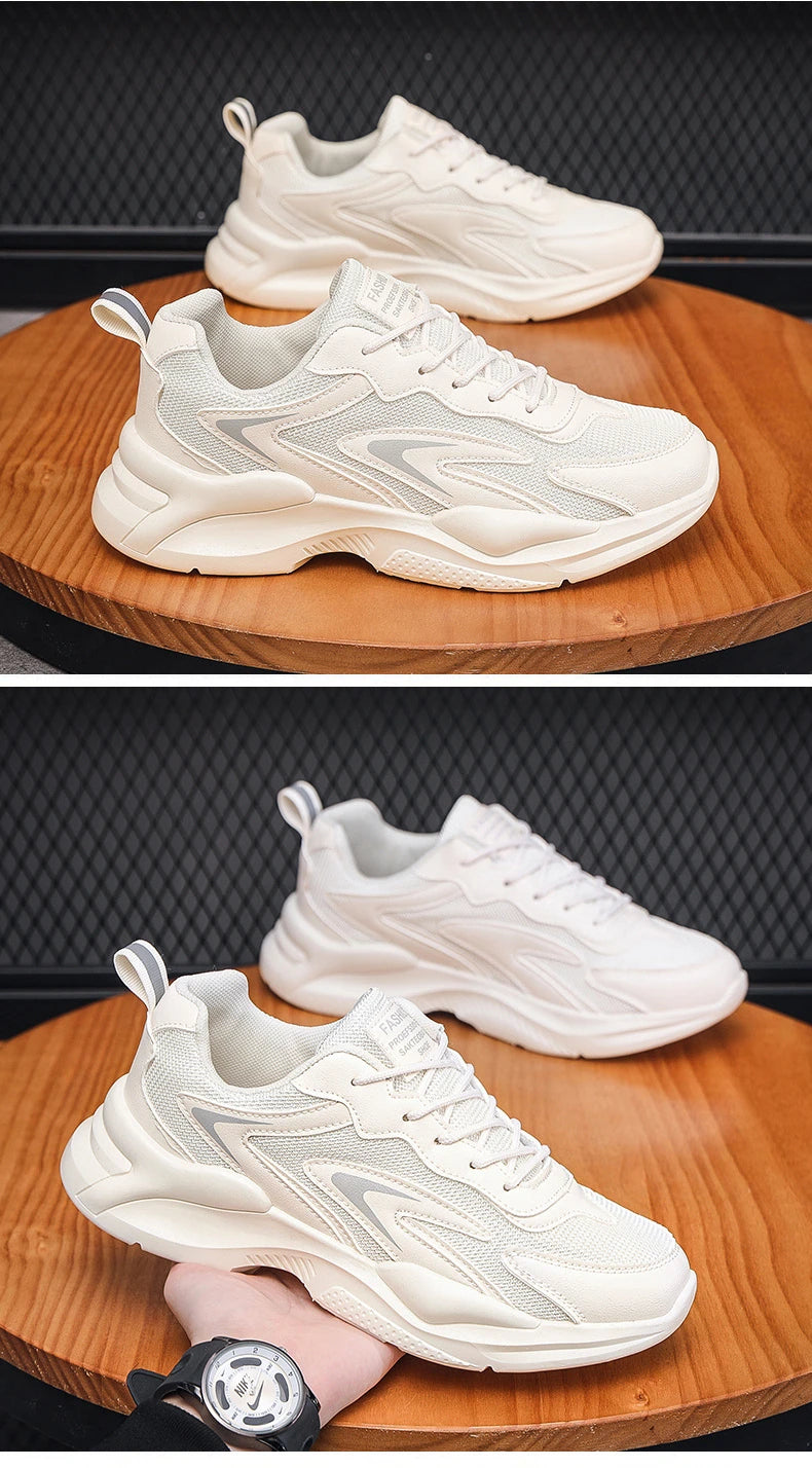 Summer Mesh Sneakers Men's Comfortable Breathable Platform Shoes 2023 Trendy Tennis Shoes Korean Version All-match Casual Shoes