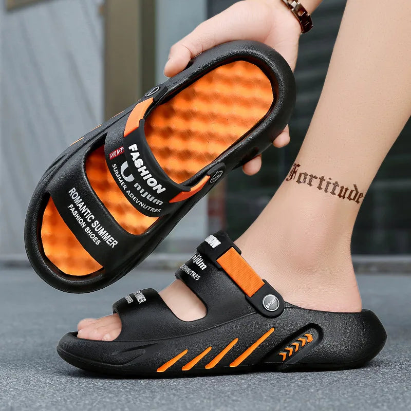 Massage Men Slippers Summer Breathable EVA Slippers Dual Purpose Sandals For Men Lightweigh Sumer Shoes For Men Plus Size 39-48