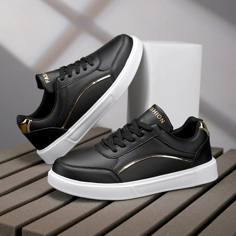 Sneakers Man Flat High-quality Casual Sports Leather Comfortable Walking Shoes Luxury Design Leopard Print Skate Shoes for Men