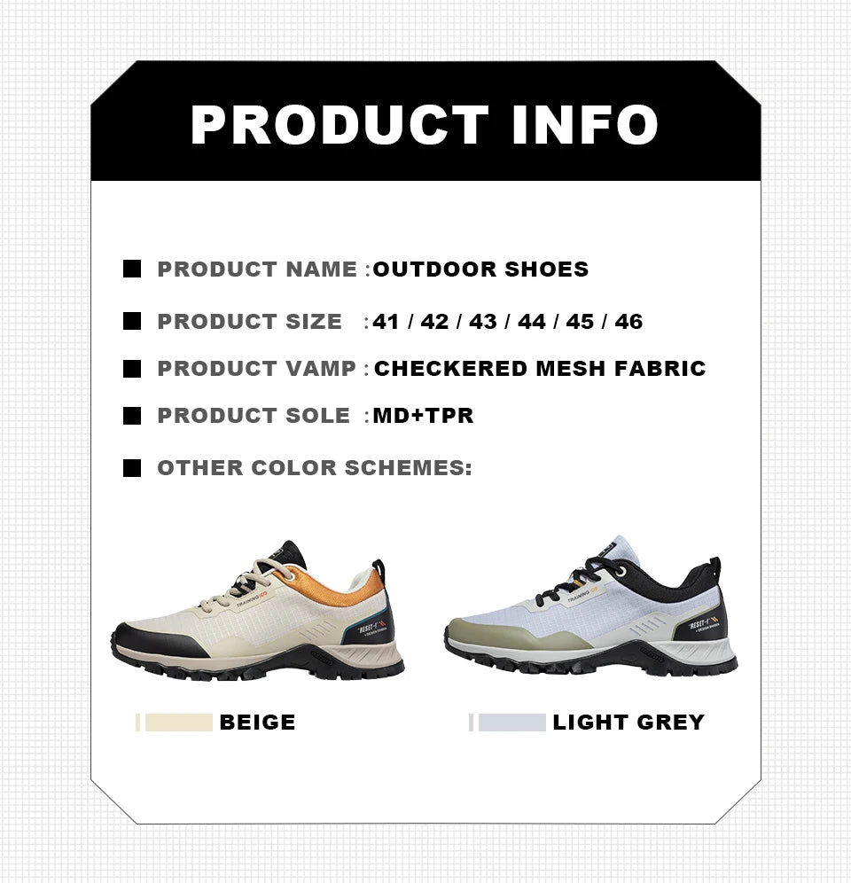 Baasploa Men Hiking Shoes Leather Waterproof Outdoor Sneakers Professional Men Comfort Casual Sneakers Male Antiskid Outdoor