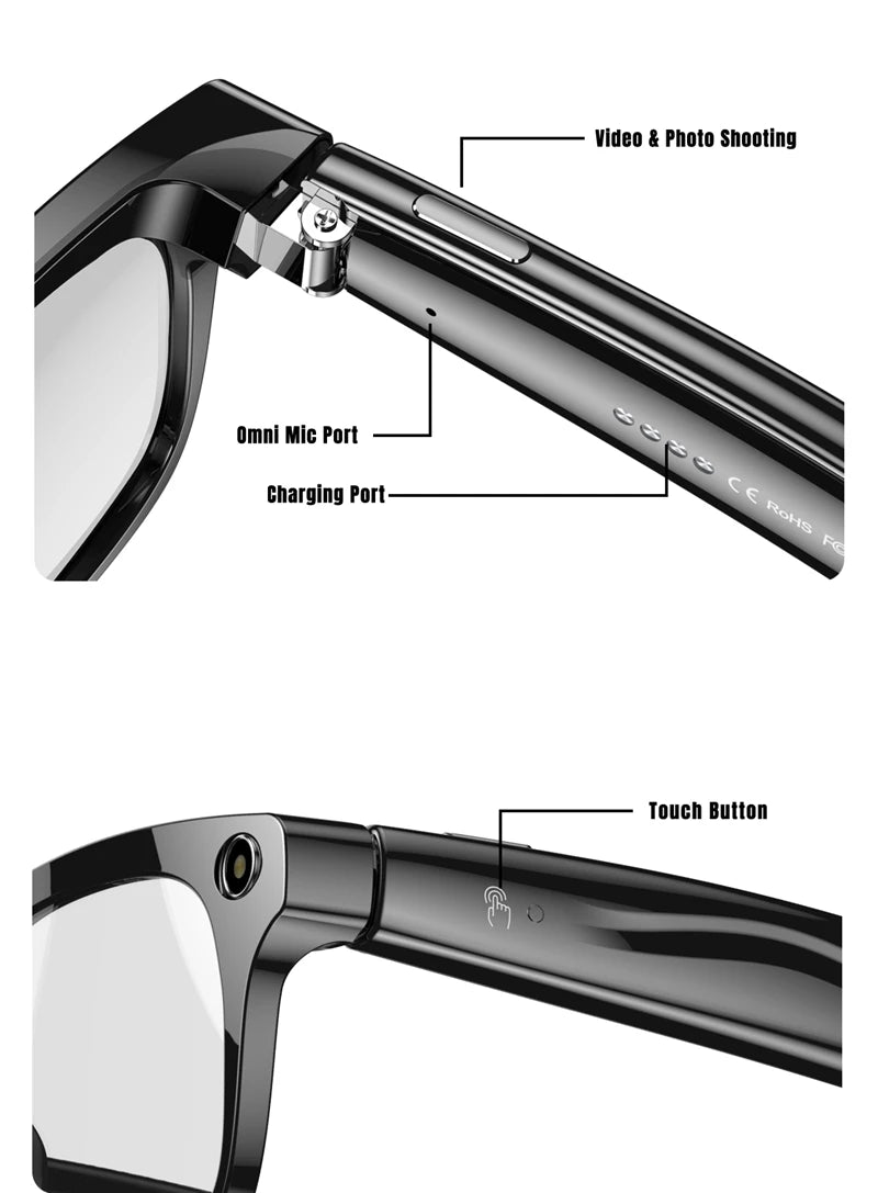 Xiaomi 6K HD AI Smart Glasses Photochromic Multifunction Bluetooth Calling Voice Assistant Music Player Translate Camera Glasses