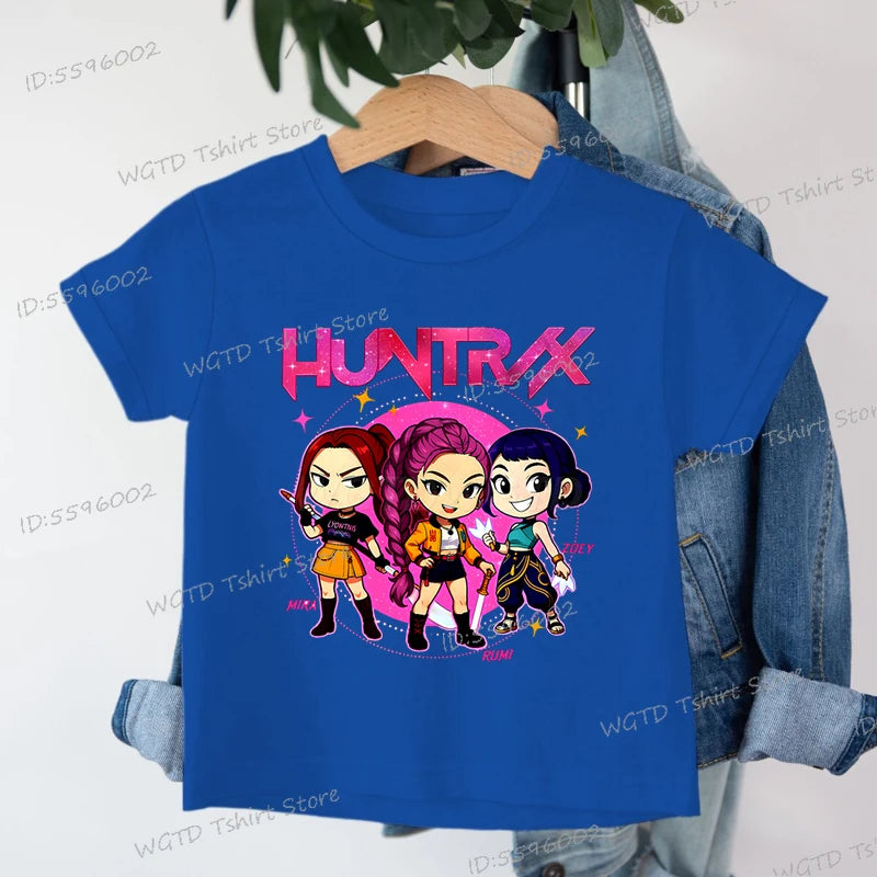 Fashion Casual Kids T-shirt Hot Movie Print Girls Tee Top Funny Cute Gift for Fans Cotton Tshirt Cartoon Children's Clothing