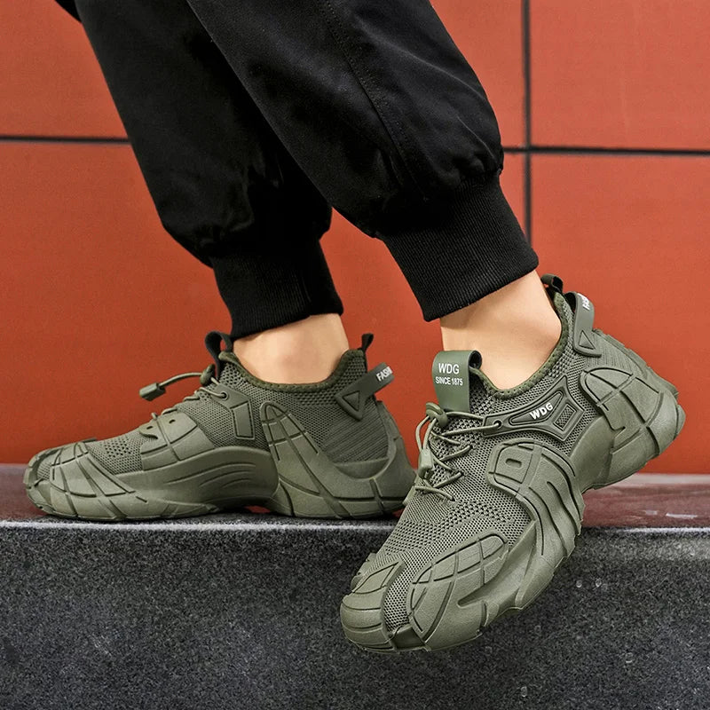 Men's casual sports shoes fashion new large size thick soled sneakers men's shoes breathable increase punk shoes men's loafers