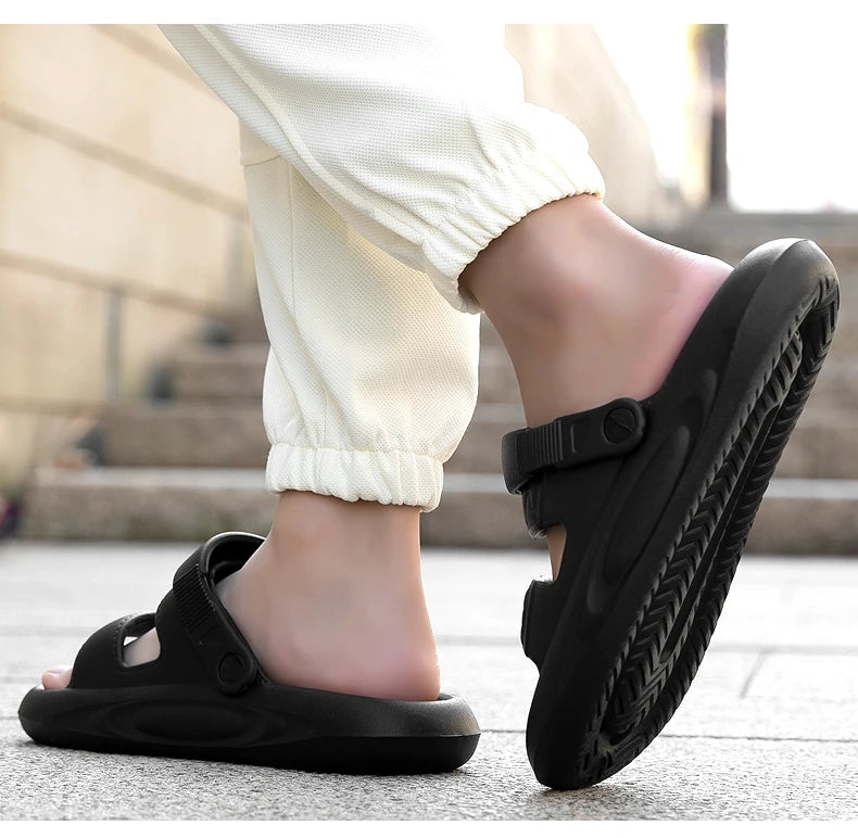 Men's Summer Soft Sole Comfortable Casual Sandals Fashion Simple Lightweight Slippers Outdoor Anti slip Waterproof Beach Shoes