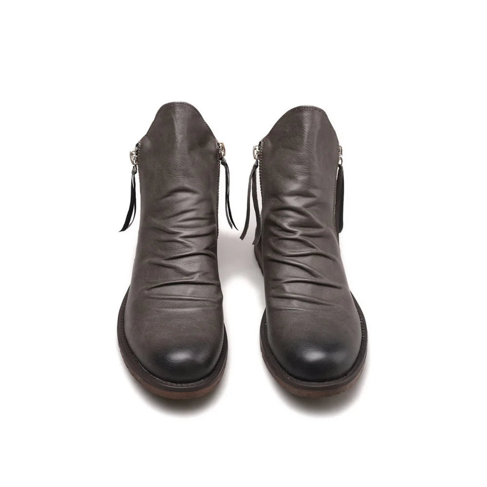2022 Boots for Men Comfortable Retro Ankle Boots Non-Slip Leather Men's Shoes Cowboy Boots Mens Shoes Sneakers