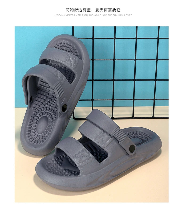 Men's Summer Soft Sole Comfortable Casual Sandals Fashion Simple Lightweight Slippers Outdoor Anti slip Waterproof Beach Shoes