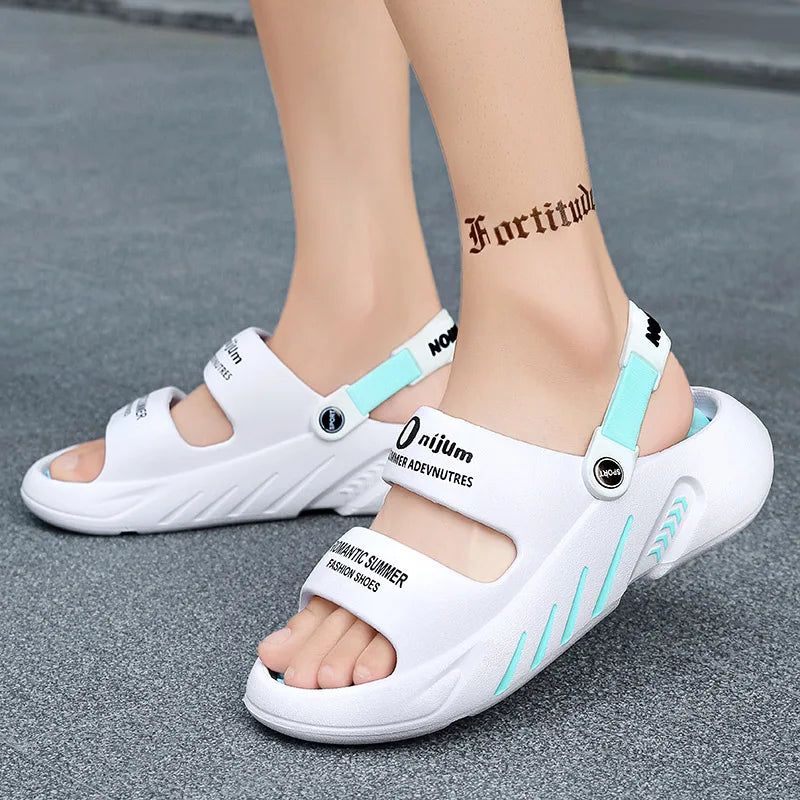 Massage Men Slippers Summer Breathable EVA Slippers Dual Purpose Sandals For Men Lightweigh Sumer Shoes For Men Plus Size 39-48
