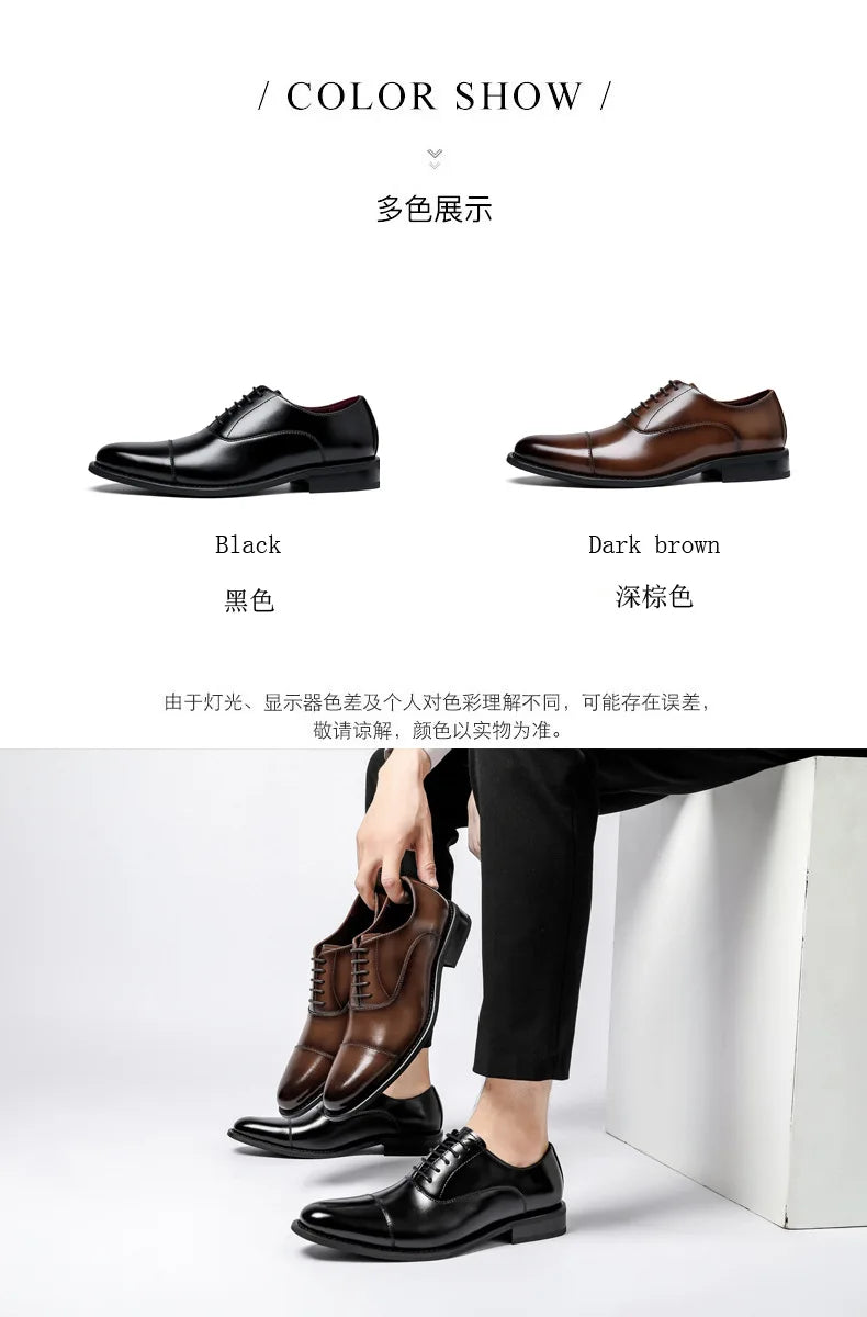 Man Genuine Leather Shoes Rubber Sole Man Business Office Male Dress Leather Wedding Party Shoes Plus 48 Men Italian Shoe