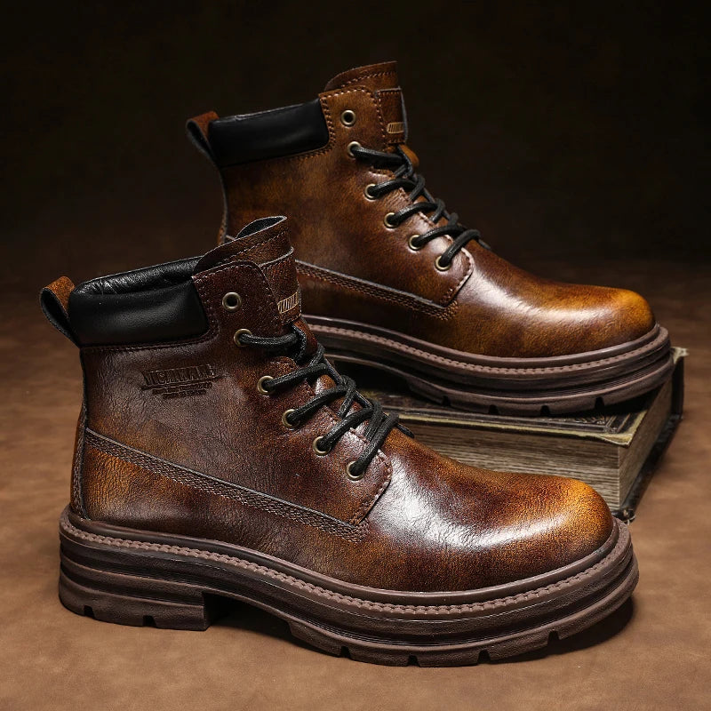 SMVP British casual shoes, high-top leather shoes, man shoes
