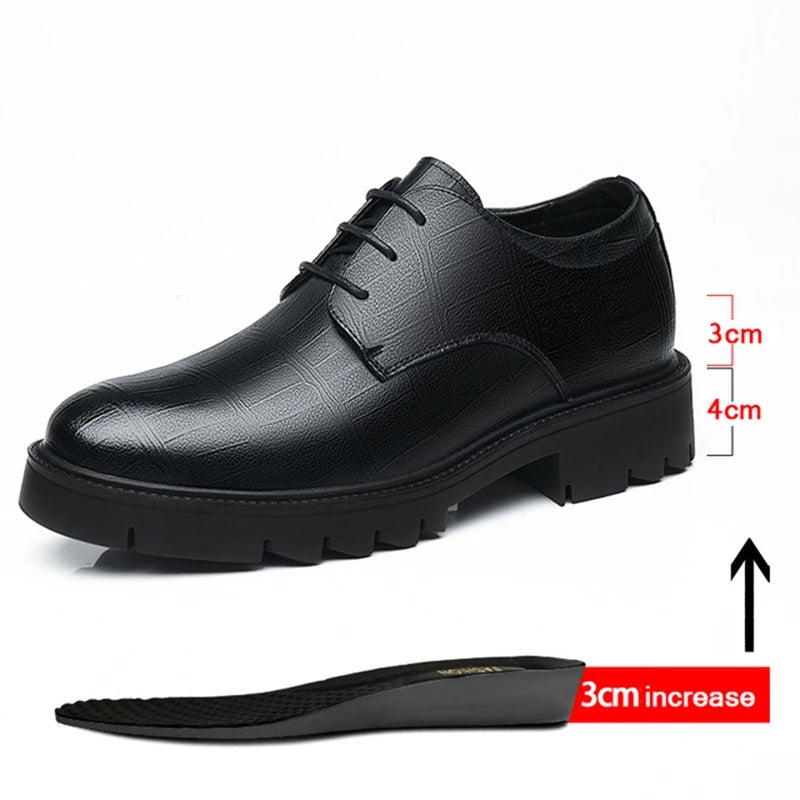 High Quality Elevator 4/7/9 Cm Men Dress Shoes Men Formal Shoes Height Increase Business Men Oxfords Footwear Suit Shoes Taller