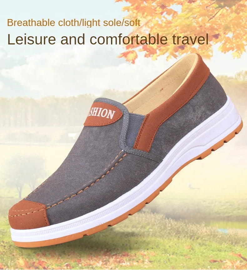 Men's casual board shoes, old Beijing cloth shoes, breathable, comfortable, and non slip canvas shoes, men's work shoes