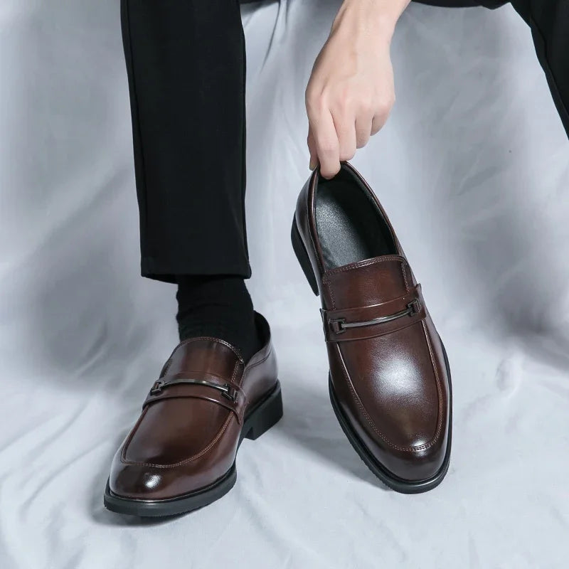 Men 2025 Fashion Loafers Shoes  New Comfy Mens Soft Sole Leather High Quality Style Men Business Thick Bottom Oxford Work Shoes