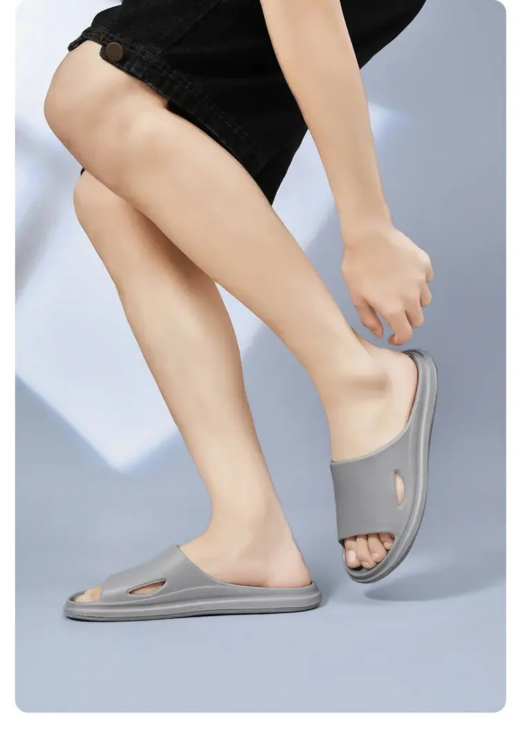 Women Men Sliders Cloud Slippers Non-Slip EVA Slippers Flip Flops with 1.6 inch Soft Thick Sole for Shower Bathroom Pool Beach