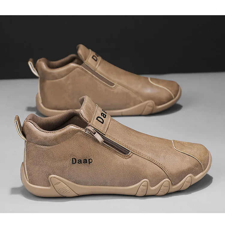 2024 Spring New Men's Casual Leather Shoe Cover Foot Lefu Shoes Flat Soft High Quality Slip-on Loafers