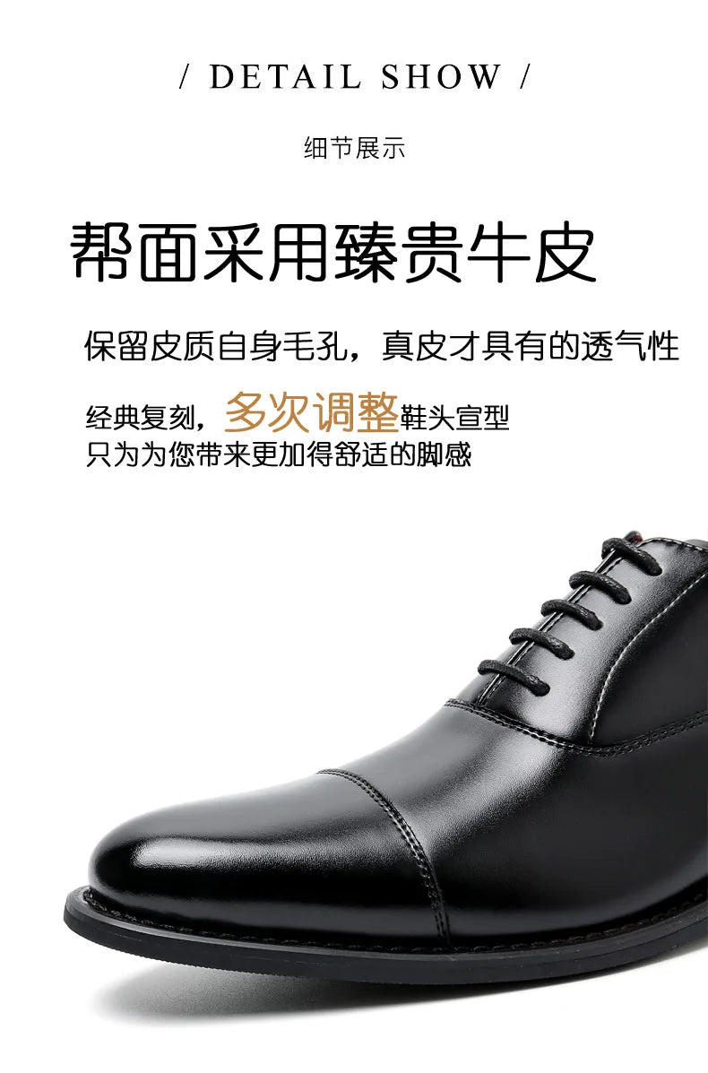 Man Genuine Leather Shoes Rubber Sole Man Business Office Male Dress Leather Wedding Party Shoes Plus 48 Men Italian Shoe