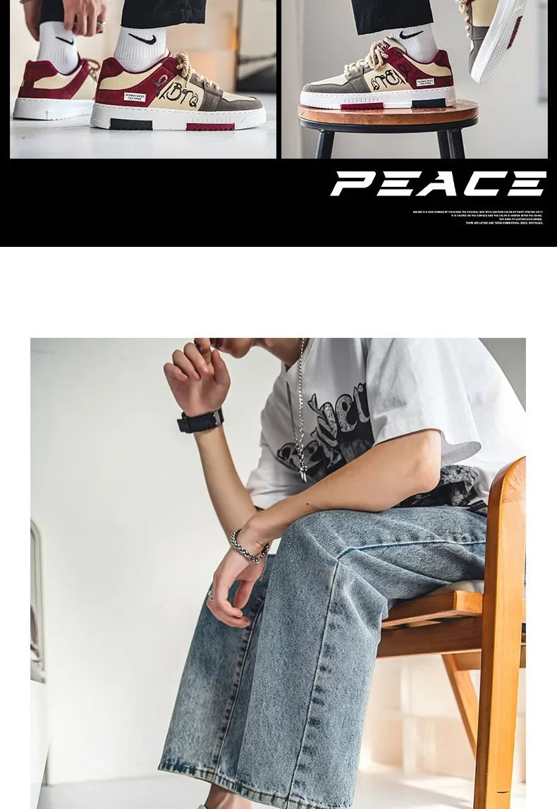Fashion Designer Shoes Men Casual Platform Sneakes Lace Up Trainers Student Sneakes Mens Vulcanized Shoes Zapatillas Hombre