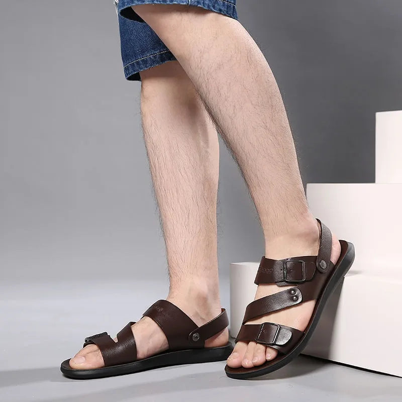 Summer Comfortable Men's Sandals 2025 Fashion Slippers Beach for Male Leather Shoes Open Toe Casual Mens Sandals zapatos hombre