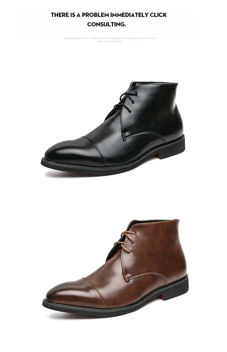 Men Boots Red Sole Handmade Solid Color Lace Up Classic Business Ankle Boots for Men Free Shipping Fashion Mens Shoes