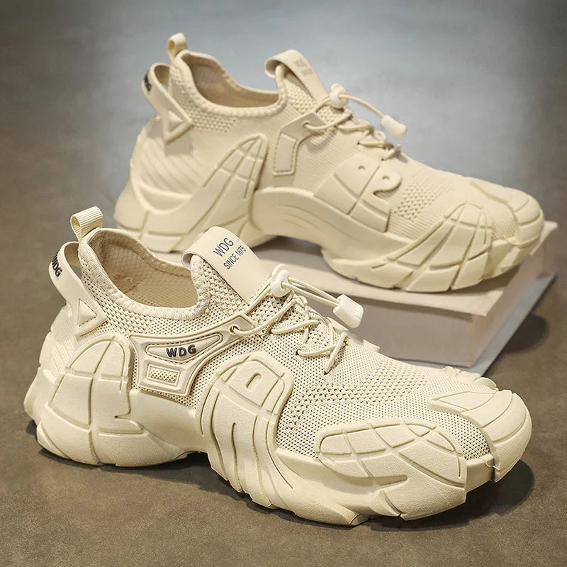Men's casual sports shoes fashion new large size thick soled sneakers men's shoes breathable increase punk shoes men's loafers