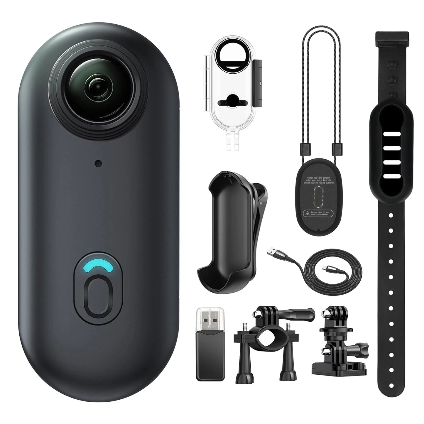 4K Mini WIFI Action Camera 128GB Thumb POV Portable Video Recorder with IPX7 Waterproof Camcorder Helmet Mount Vlogging (Black)
