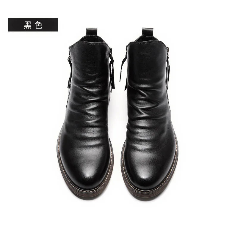 2022 Boots for Men Comfortable Retro Ankle Boots Non-Slip Leather Men's Shoes Cowboy Boots Mens Shoes Sneakers