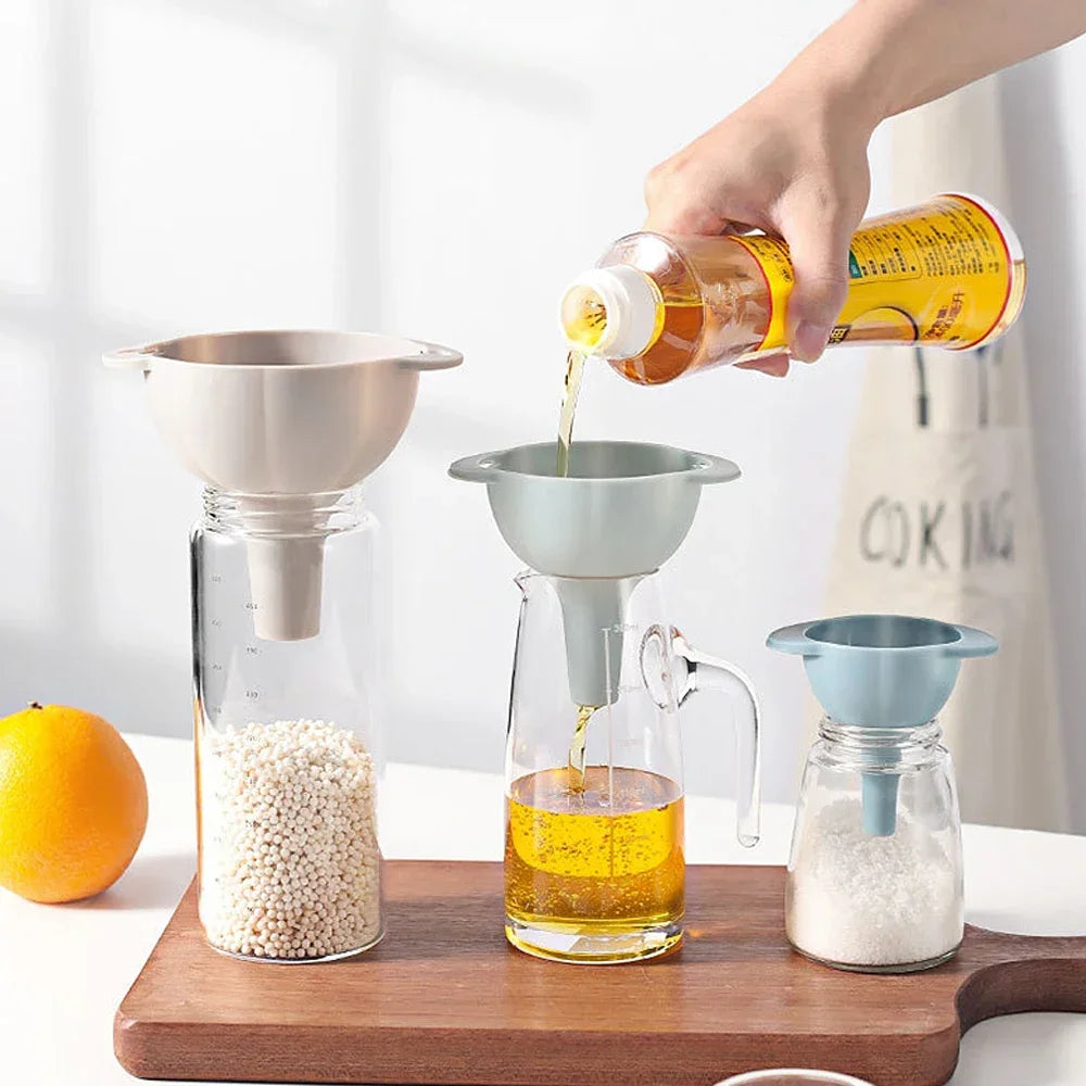 Household Filter Plastic Multi-function Funnel Set Oil Hopper Filter Oil Can Sub-packaging Funnels Kitchen Accessories
