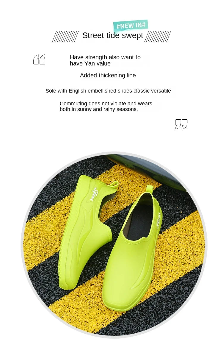Menanti Slip and Waterproof Shoeskitchen Work Shoes,men's Labor Protection Shoes,rain Shoes,versatile for Wearing on The Outside