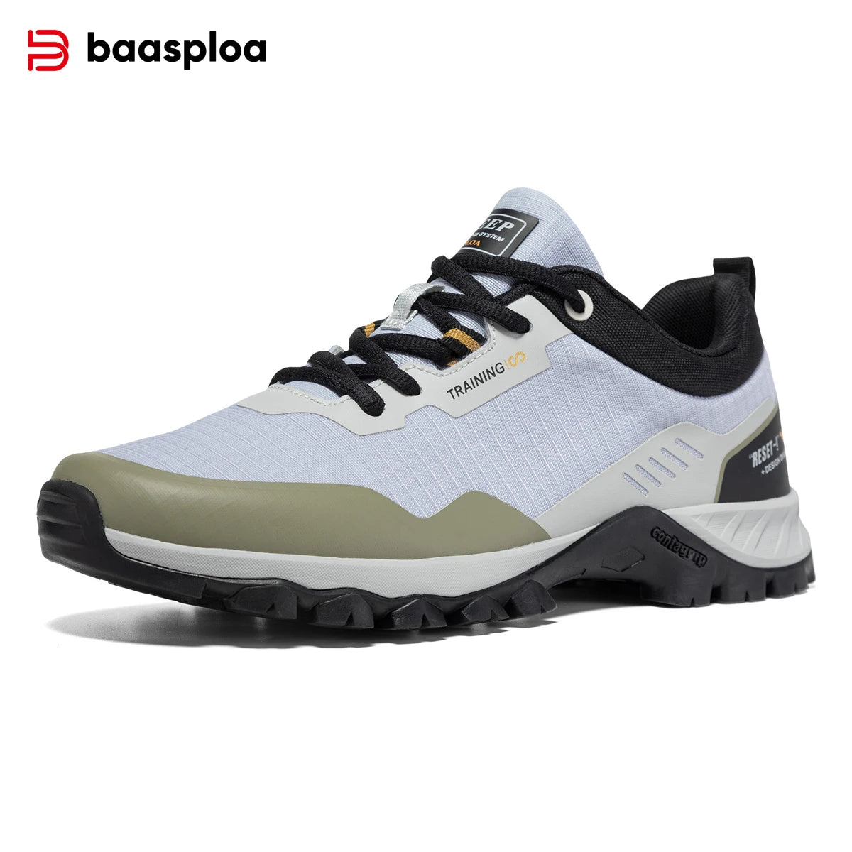 Baasploa Men Hiking Shoes Leather Waterproof Outdoor Sneakers Professional Men Comfort Casual Sneakers Male Antiskid Outdoor