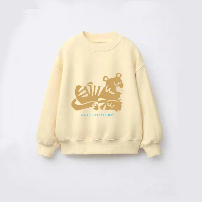 Kids Fashion Casual Costume Round Neck Tops Outer Wear Boys Baby Lovely Simple Versatile Hoodies 2025 New Spring Autumn Clothes