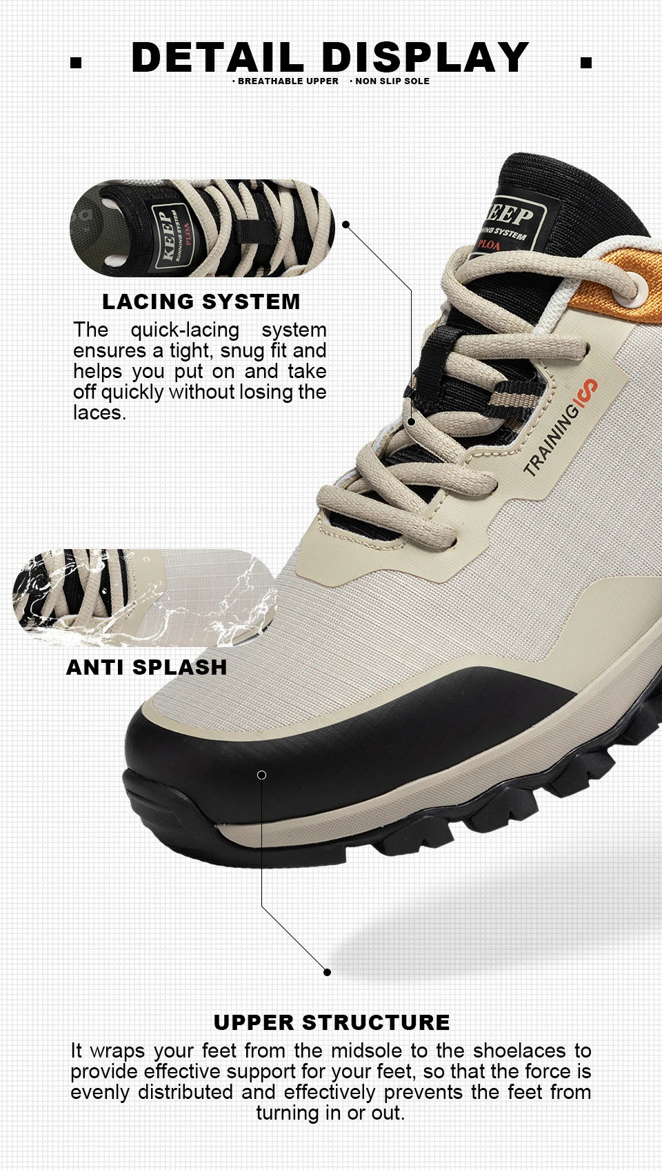 Baasploa Men Hiking Shoes Leather Waterproof Outdoor Sneakers Professional Men Comfort Casual Sneakers Male Antiskid Outdoor