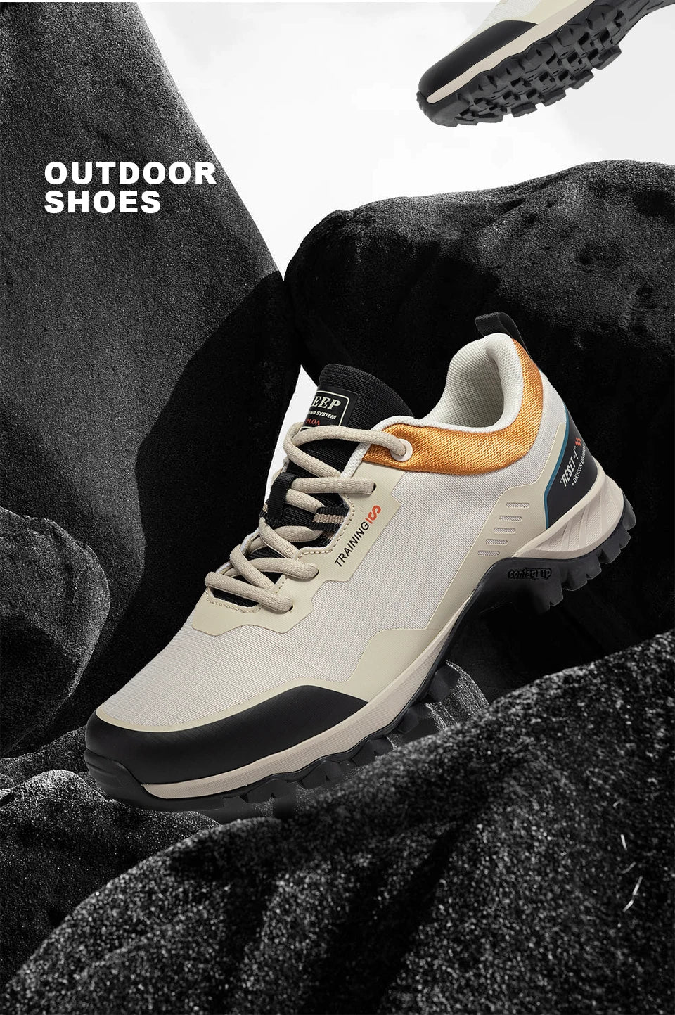Baasploa Men Hiking Shoes Leather Waterproof Outdoor Sneakers Professional Men Comfort Casual Sneakers Male Antiskid Outdoor