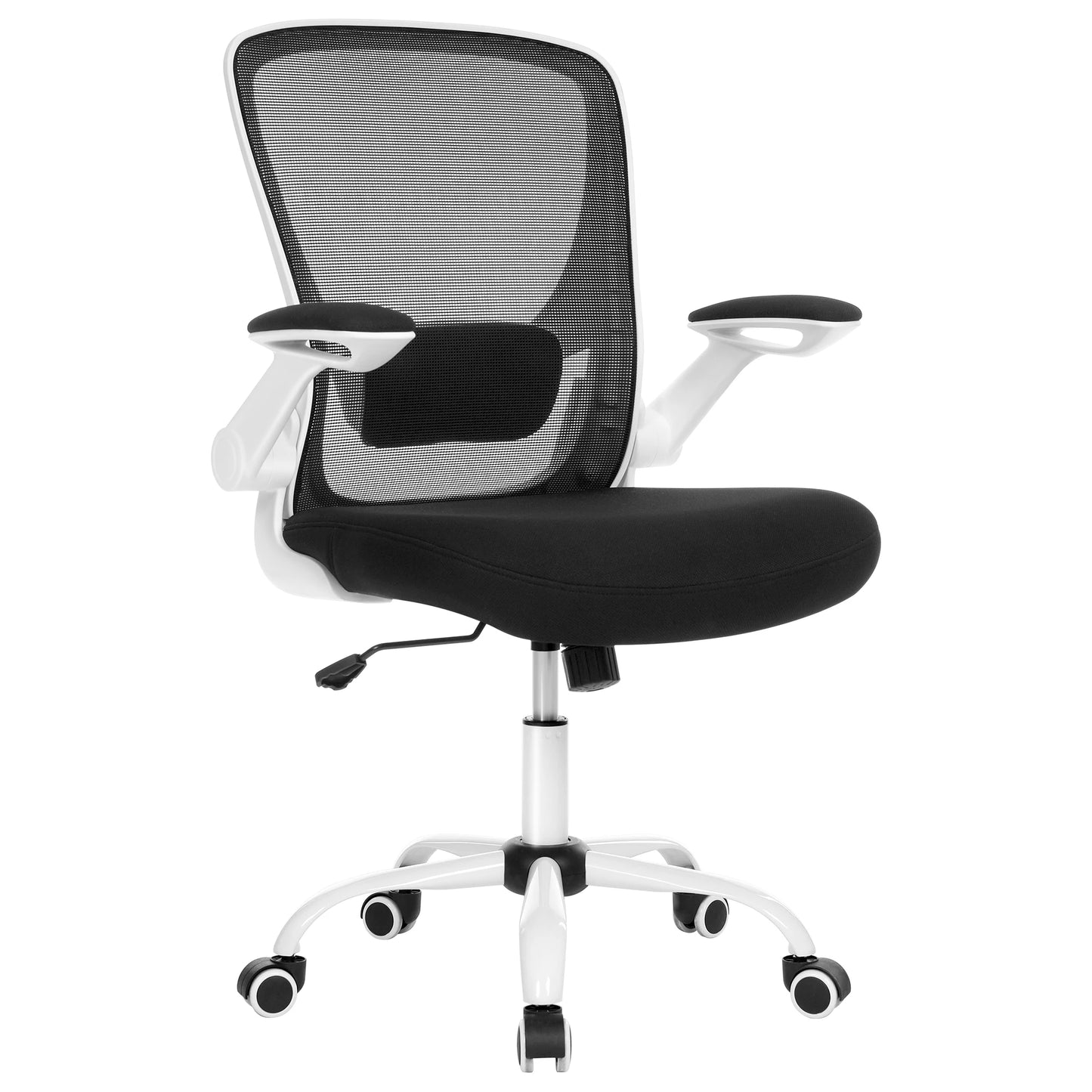 SONGMICS Office Chair, Mesh Desk Chair, Ergonomic Computer Chair, Lumbar Support, Rocking, Seat Width 53 cm, Flip-Up Armrests