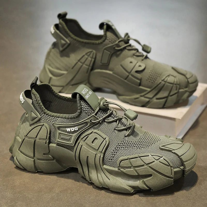 Men's casual sports shoes fashion new large size thick soled sneakers men's shoes breathable increase punk shoes men's loafers